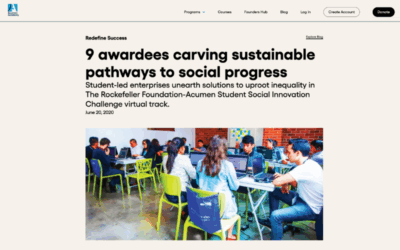 Brio among Rockefeller-Acumen Student Social Enterprise Awardees Carving Sustainable Pathways to Social Progress
